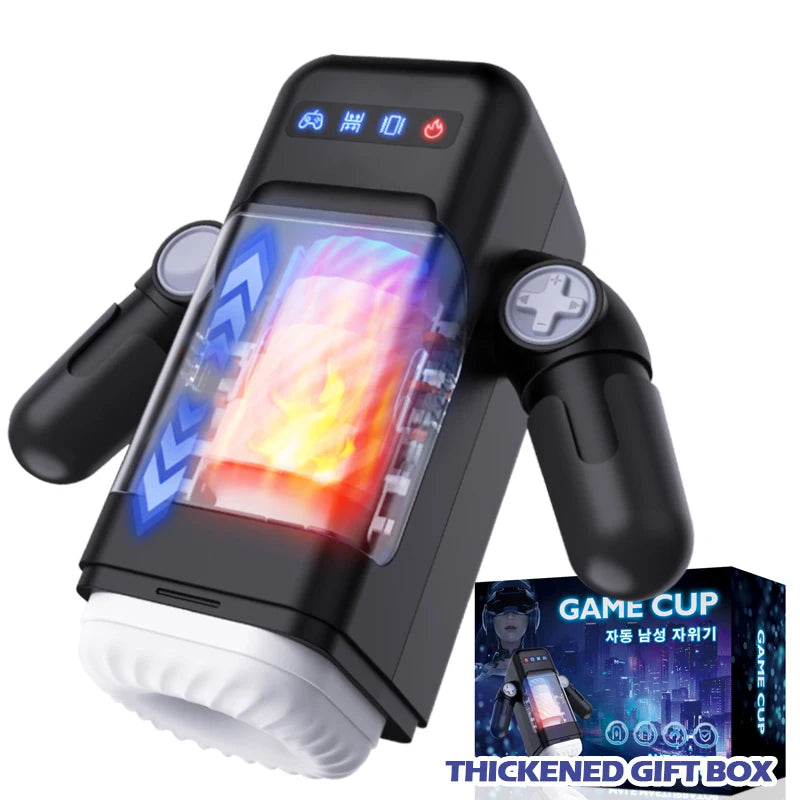 Masturbateur automatique vibrant chauffant pour homme, avec fonction de poussée et de masturbation, pour vrai vagin et fellation