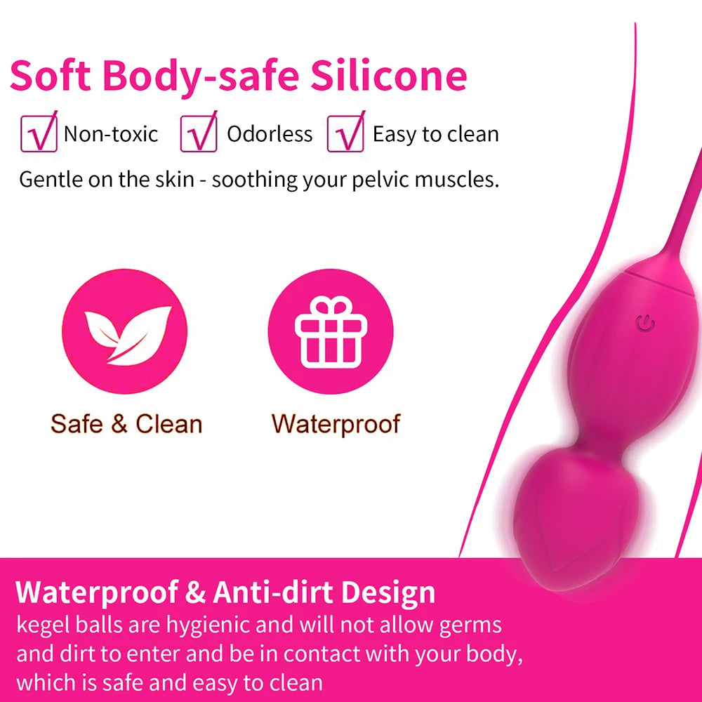 Culotte portable, œufs vibrants, boule vaginale, 10 vitesses, télécommande sans fil, boule de Geisha Kegel, exercice de massage pour resserrer le vagin