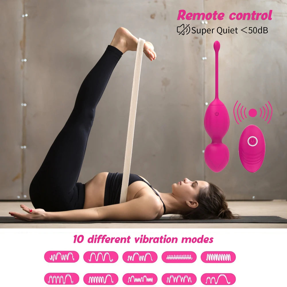 Culotte portable, œufs vibrants, boule vaginale, 10 vitesses, télécommande sans fil, boule de Geisha Kegel, exercice de massage pour resserrer le vagin