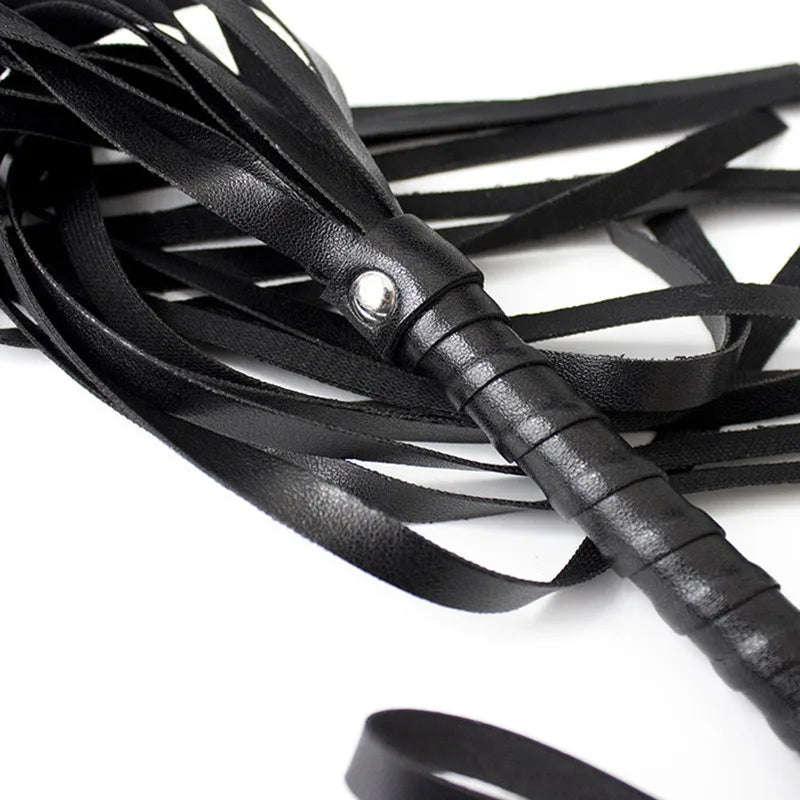 DBSM - Fouet d'esclave érotique en cuir avec pompon, jeux pour adultes, BDSM, bondage, jouets sexuels pour femmes, harnais, fouet, fessée, contraintes de bondage pour couples