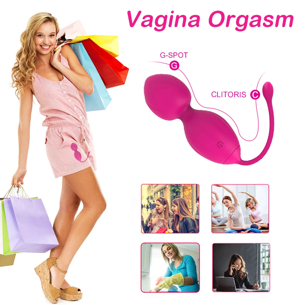 Culotte portable, œufs vibrants, boule vaginale, 10 vitesses, télécommande sans fil, boule de Geisha Kegel, exercice de massage pour resserrer le vagin