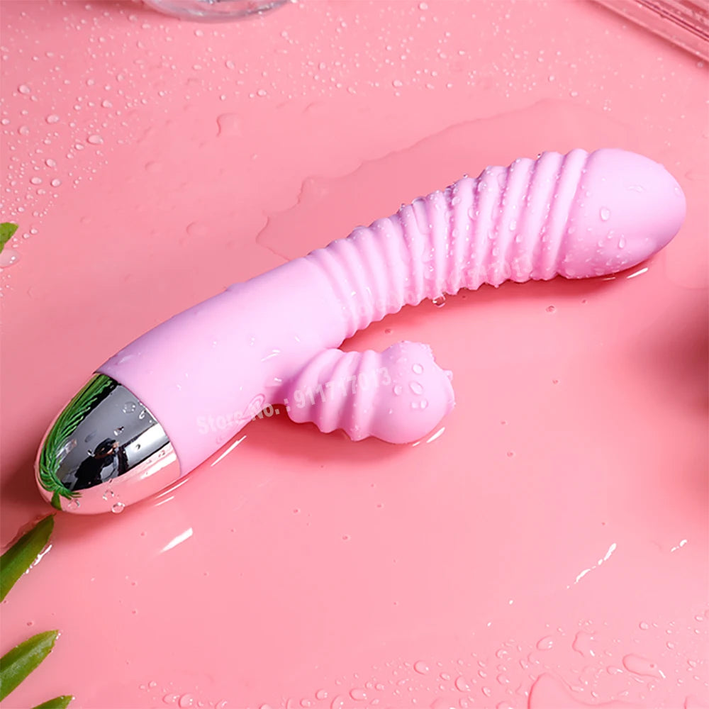 Sextoy - Vibromasseur 2 en 1 pour femme, stimulateur de clitoris, point G, puissant, vibrateur, gode, suceur de clitoris, jouets sexuels pour adultes