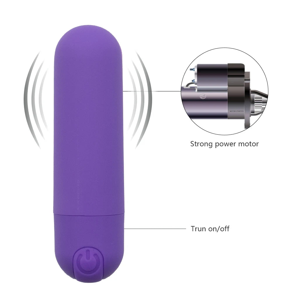 Vibromasseur Bullet Stimulateur de clitoris et de point G Masseur de tétons Vibrant Baguette vibrante Orgasme Vagin Gode 10 vitesses pour voyage