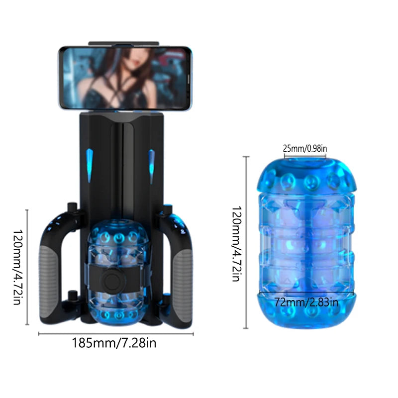 THRUSTING-King Masturbateur télescopique pour homme, 12 cm, 6 segments, point fixe, une touche, tasse de masturbation, entraîneur, jouets sexuels pour hommes