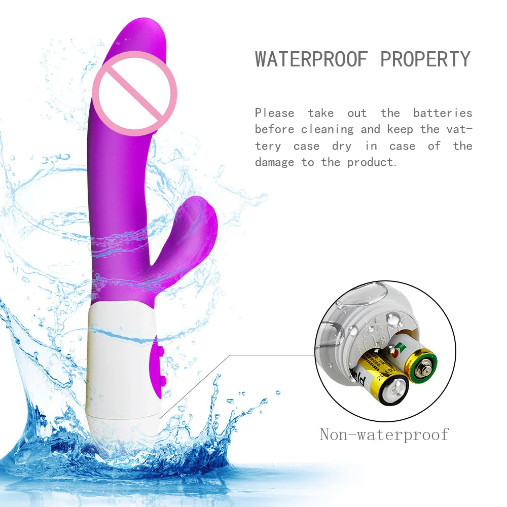 Vibromasseur lapin en silicone pour point G, double vibration, 10 vitesses, masseur vaginal et clitoridien, jouets sexuels pour femmes