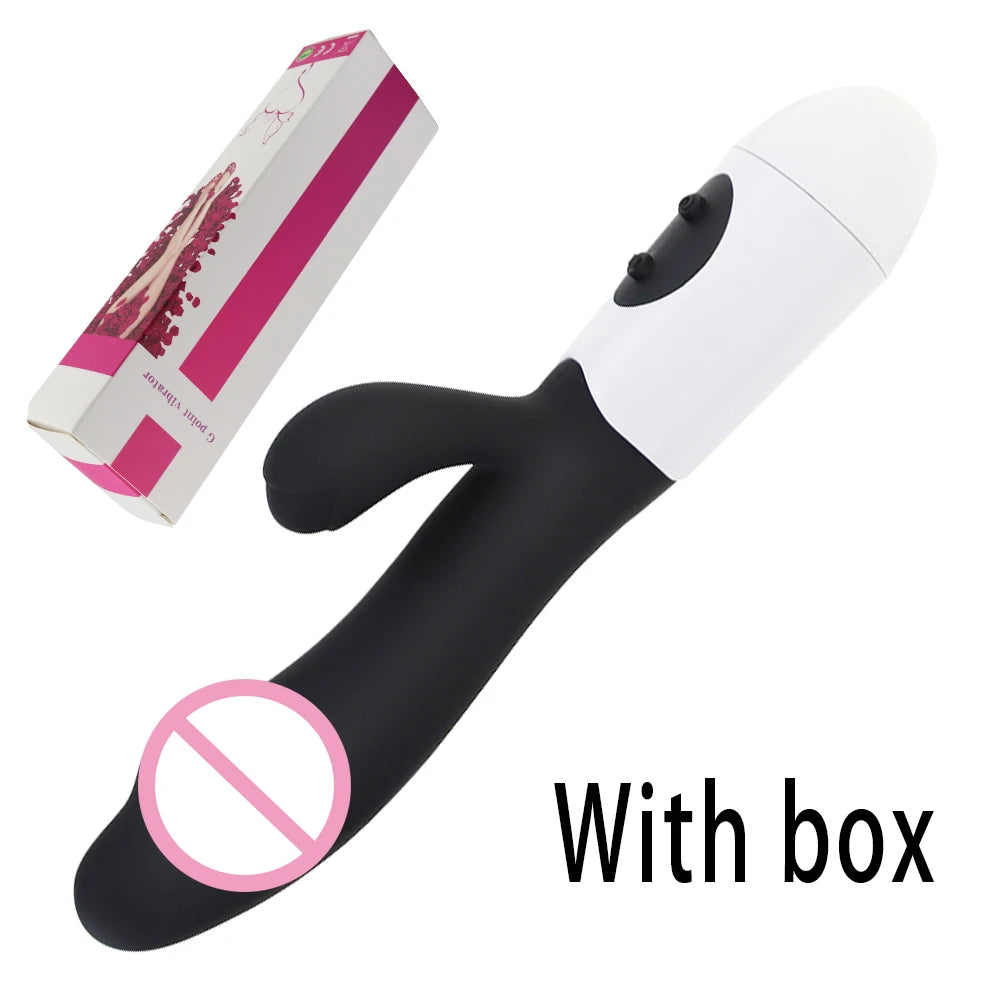 Vibromasseur lapin en silicone pour point G, double vibration, 10 vitesses, masseur vaginal et clitoridien, jouets sexuels pour femmes