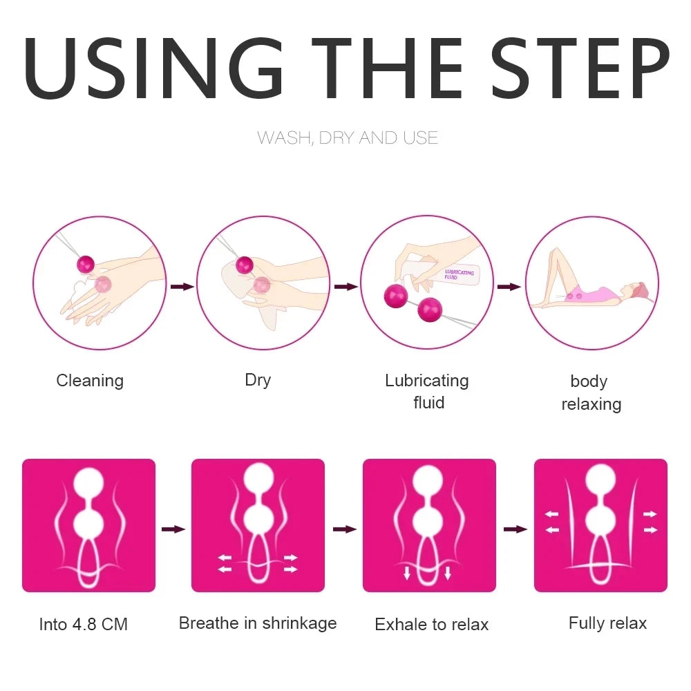 Boules Vaginales à Perles – Sextoys pour Femmes – Boules de Geisha Kegel Intelligentes en ABS Rigide – Simulateur Vaginal – Boules Chinoises Ben Wa – Exercices de Serrage Vaginal