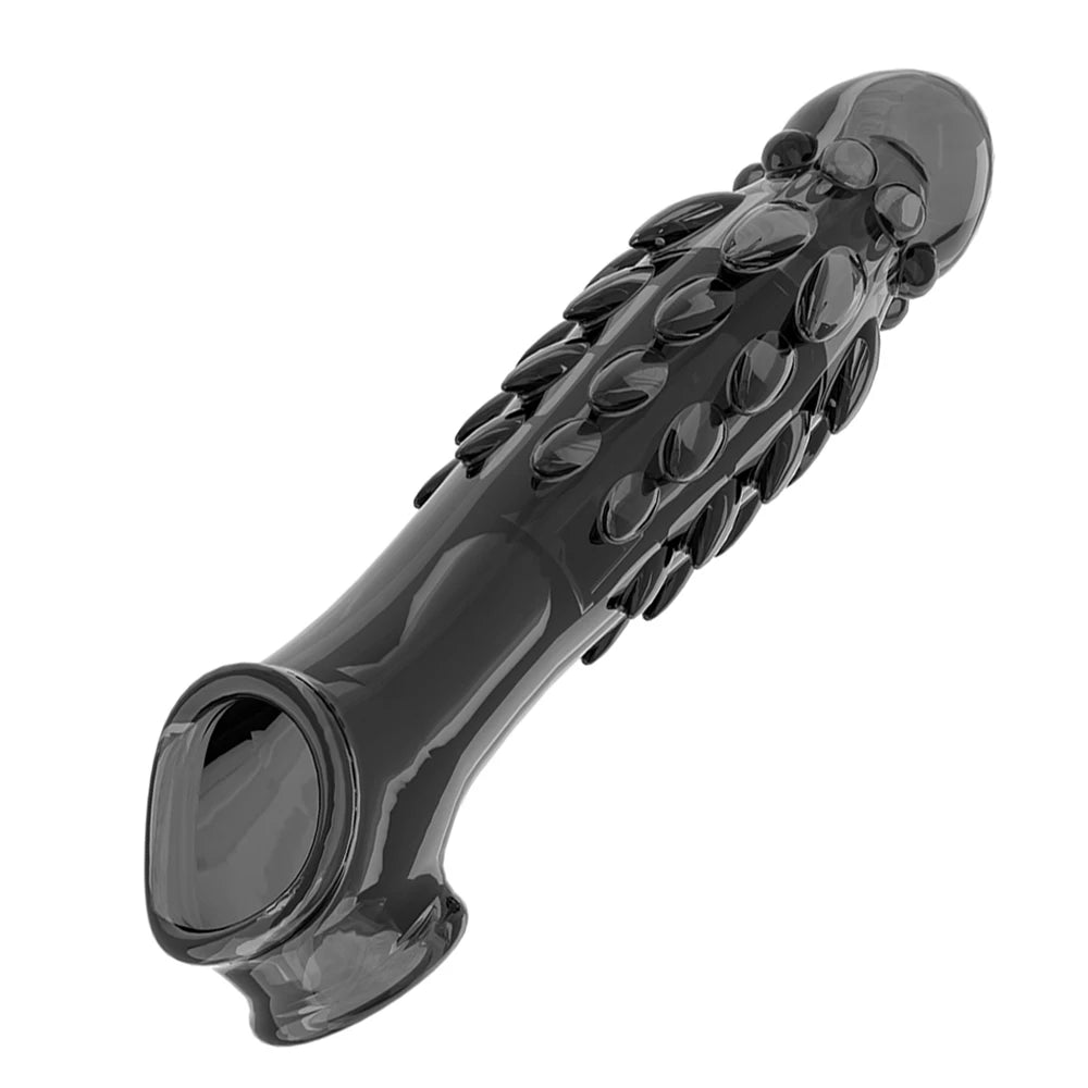 Vibromasseur -Préservatifs réutilisables, manchon d'extension de pénis avec vibrateur, agrandisseur de pénis, gode, retardateur d'éjaculation, anneaux péniens, jouets sexuels pour hommes