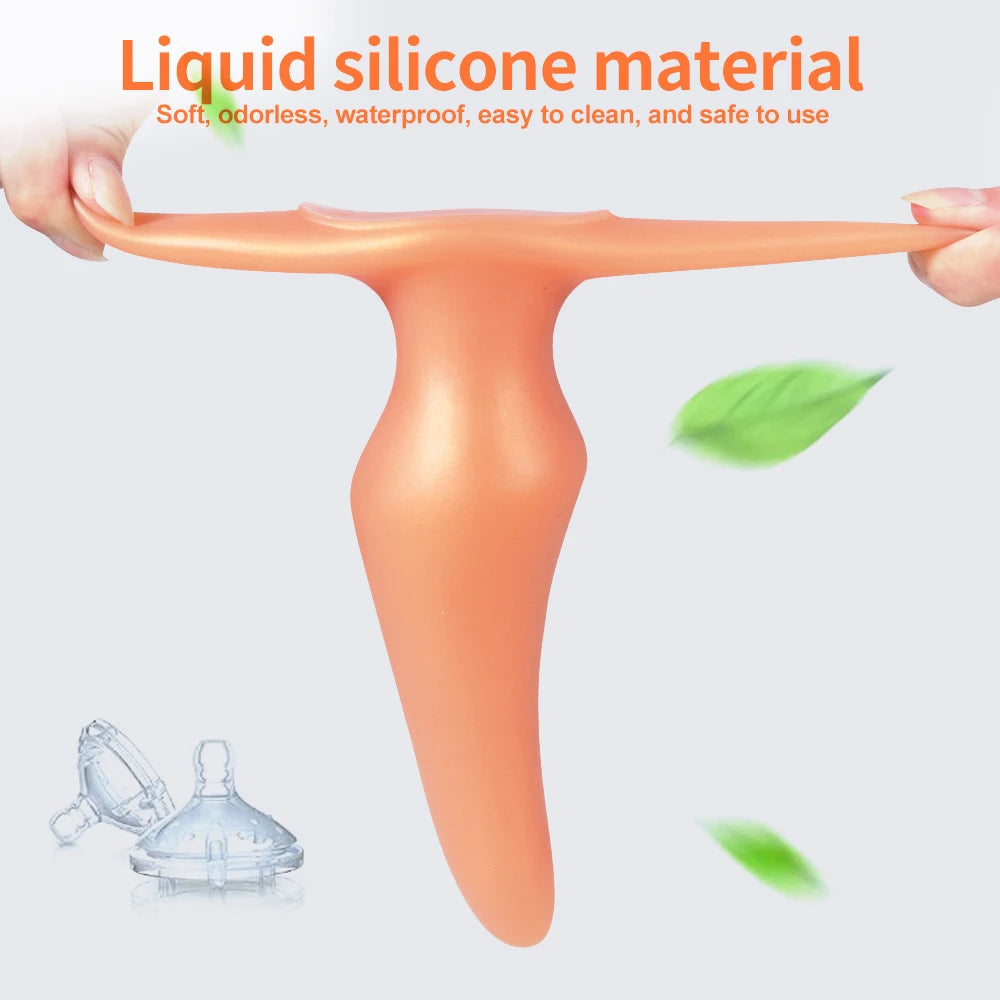 Plug anal souple anti-chute portable, massage de la prostate, silicone liquide, énorme plug anal, entraînement anal, confortable à porter