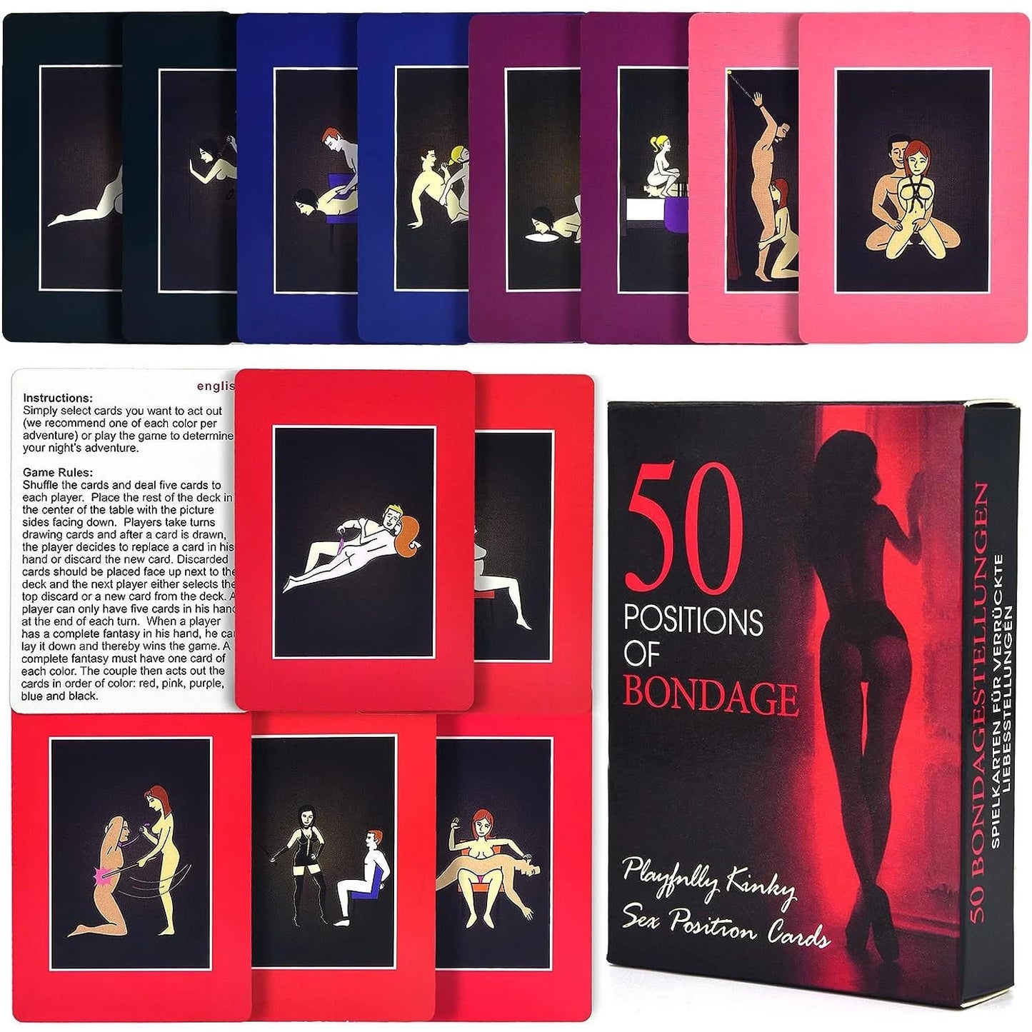 Les positions sexuelles les plus torrides - Carte des positions sexuelles pour adultes - Illustrée avec des images. Jeux amusants pour les soirées en amoureux et pour améliorer les relations.