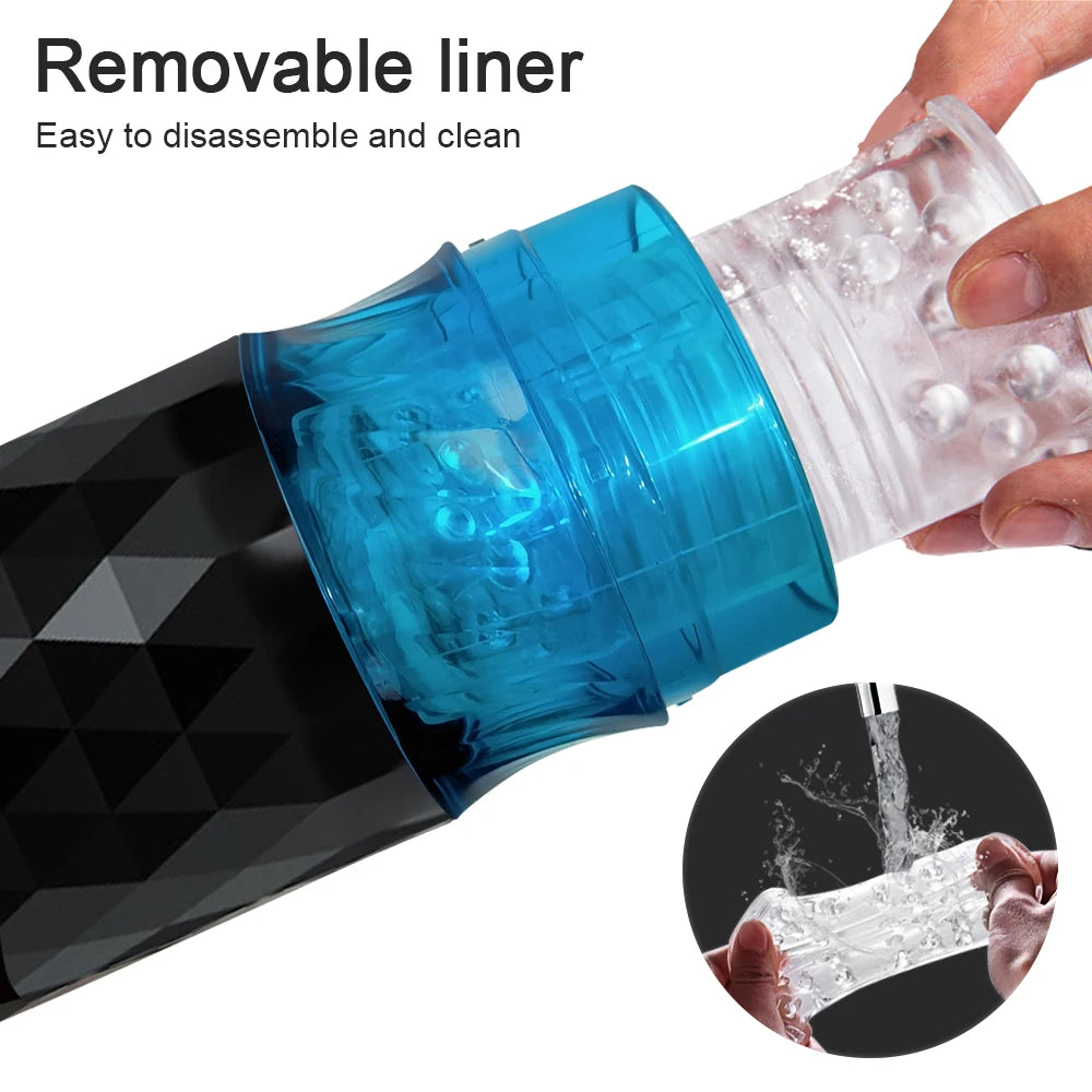 Masturbateur Masculin Automatique – Rotation & Poussée – 10 Modes – Vagin Réaliste – Sextoy Électrique pour Homme