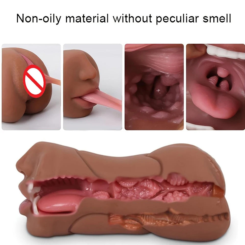Masturbateur homme 3 en 1, vagin artificiel, réaliste, vaginal, oral, anal, silicone, jouets sexuels pour hommes