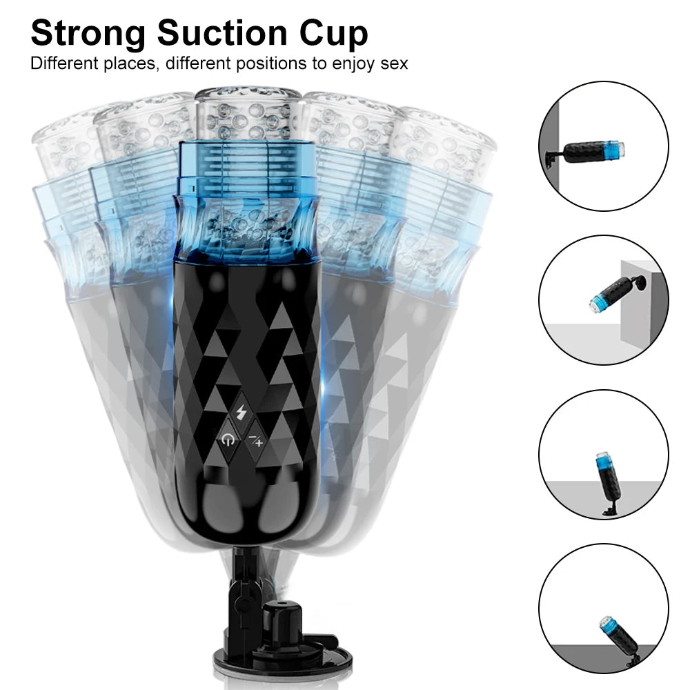 Masturbateur Masculin Automatique – Rotation & Poussée – 10 Modes – Vagin Réaliste – Sextoy Électrique pour Homme