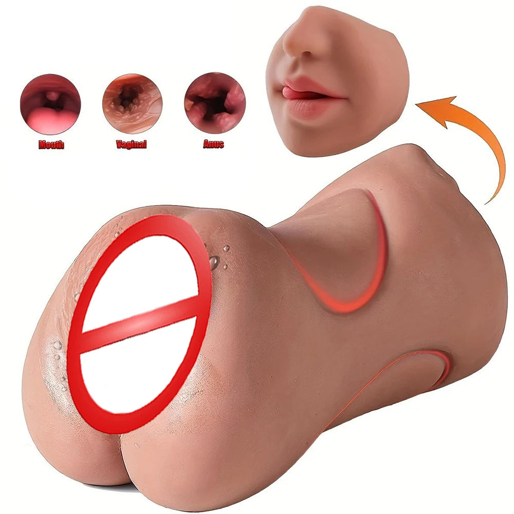 Masturbateur homme 3 en 1, vagin artificiel, réaliste, vaginal, oral, anal, silicone, jouets sexuels pour hommes