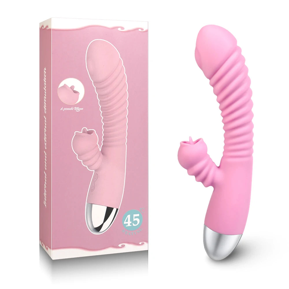 Sextoy - Vibromasseur 2 en 1 pour femme, stimulateur de clitoris, point G, puissant, vibrateur, gode, suceur de clitoris, jouets sexuels pour adultes
