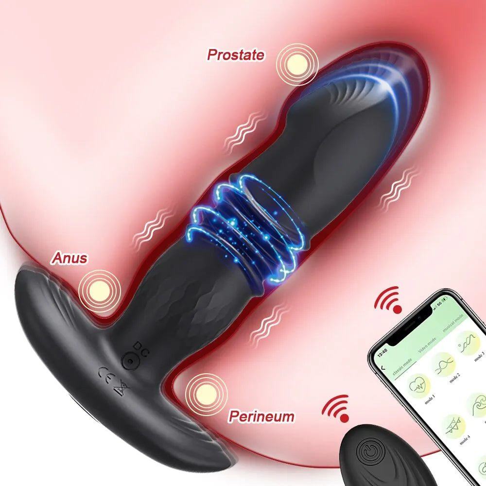 Plug anal télescopique vibrant, application, vibromasseur sans fil, télécommande, jouets sexuels pour femmes, gode anal, masseur de prostate, plug anal