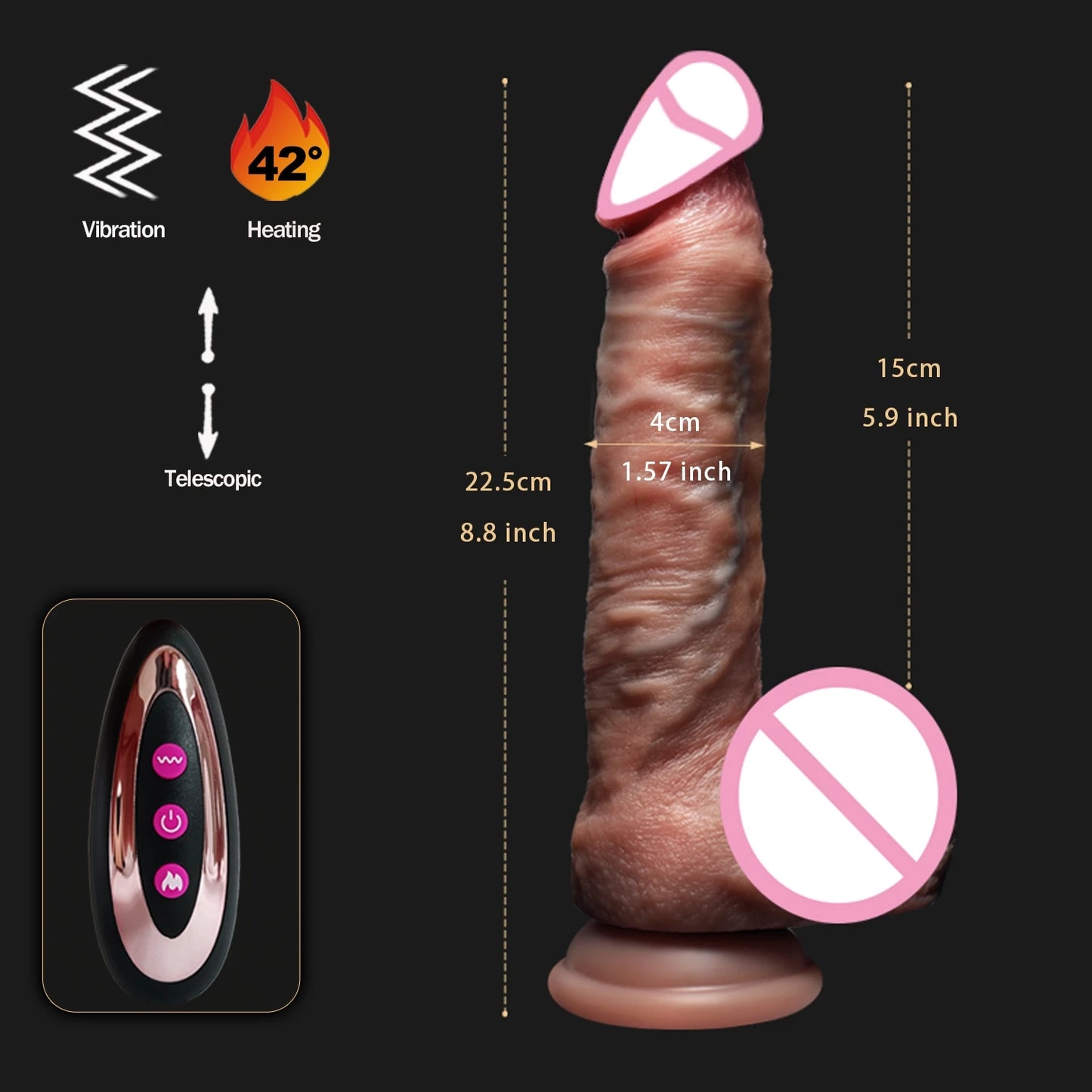Gode réaliste, vibromasseur, masseur télescopique, télécommande, masturbation, grosse bite, anal, 18 jouets sexuels pour adultes