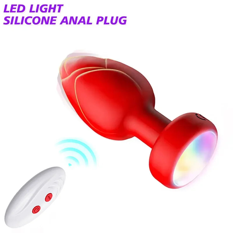 Plug anal LED, vibromasseur anal sans fil, télécommande, masseur de prostate, masturbateur vaginal féminin, jouets sexuels pour adultes, femmes et hommes