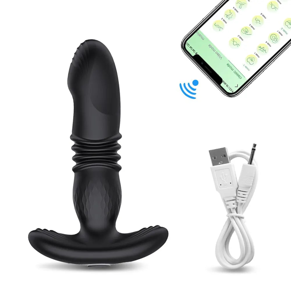 Plug anal télescopique vibrant, application, vibromasseur sans fil, télécommande, jouets sexuels pour femmes, gode anal, masseur de prostate, plug anal