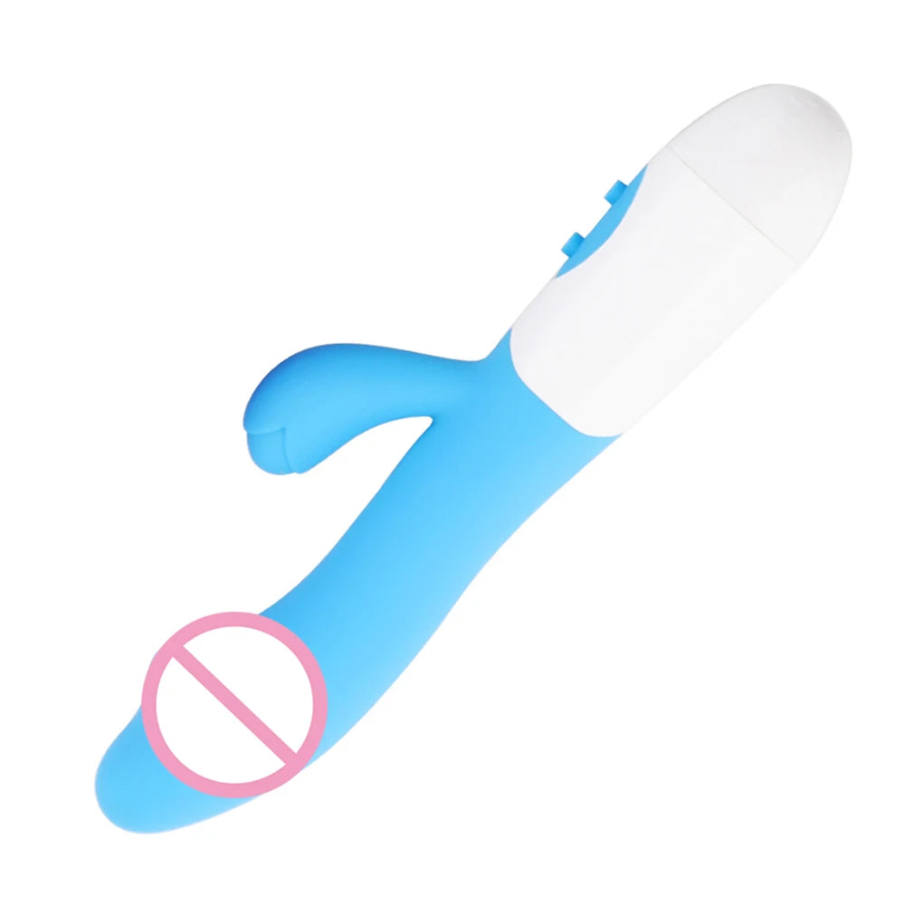 Vibromasseur lapin en silicone pour point G, double vibration, 10 vitesses, masseur vaginal et clitoridien, jouets sexuels pour femmes