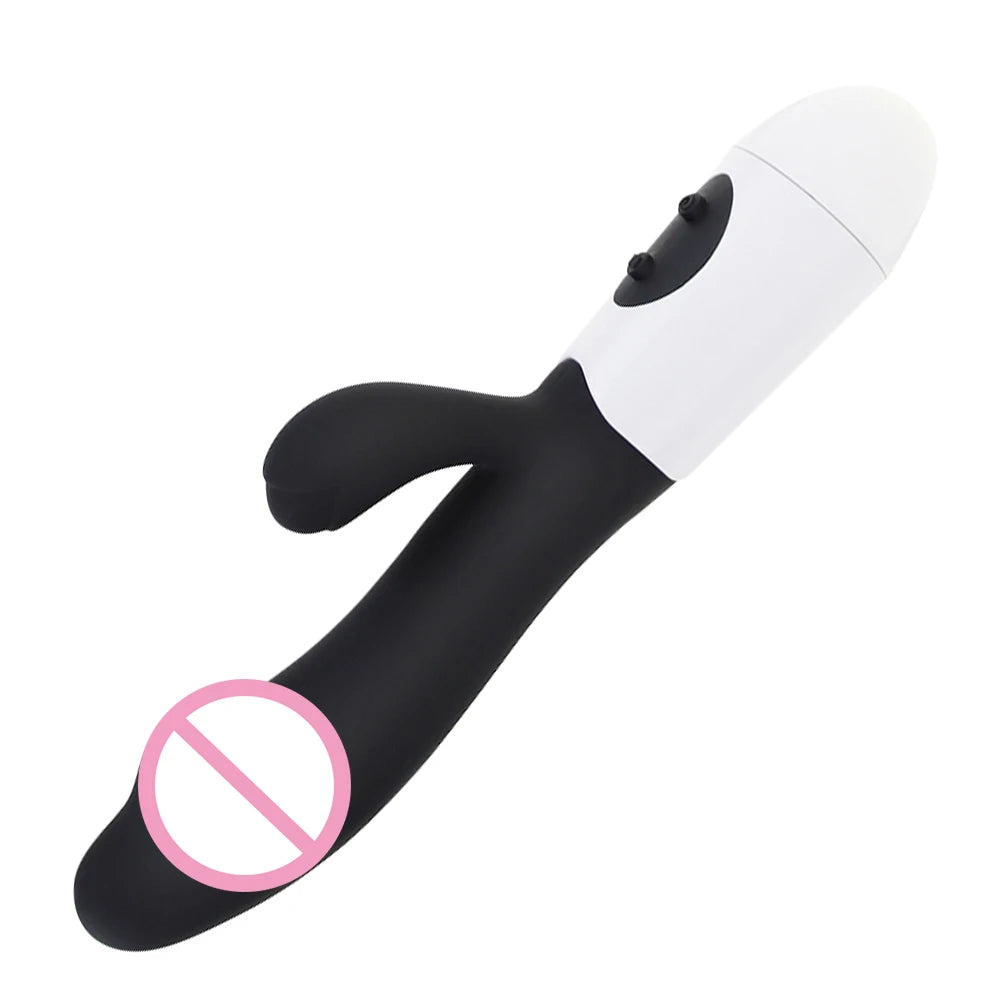 Vibromasseur lapin en silicone pour point G, double vibration, 10 vitesses, masseur vaginal et clitoridien, jouets sexuels pour femmes