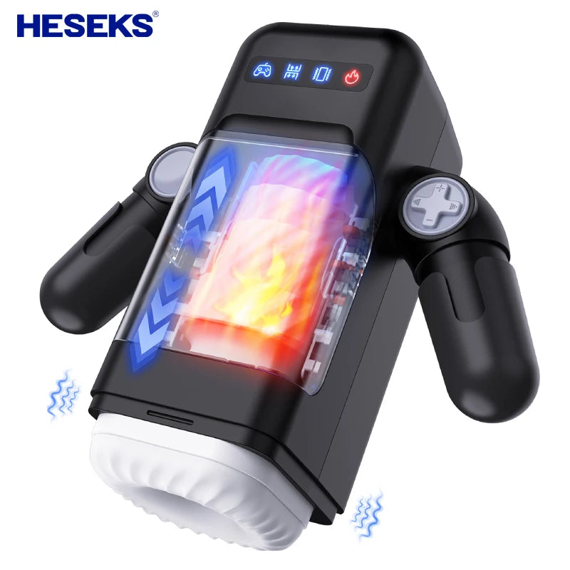 Masturbateur automatique vibrant chauffant pour homme, avec fonction de poussée et de masturbation, pour vrai vagin et fellation