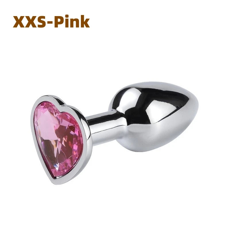 Plug anal en métal lisse miniature en forme de cœur – jouet sexuel pour débutants, stimulateur de masturbation, masseur sexuel pour homme et femme, jouet pour adulte.