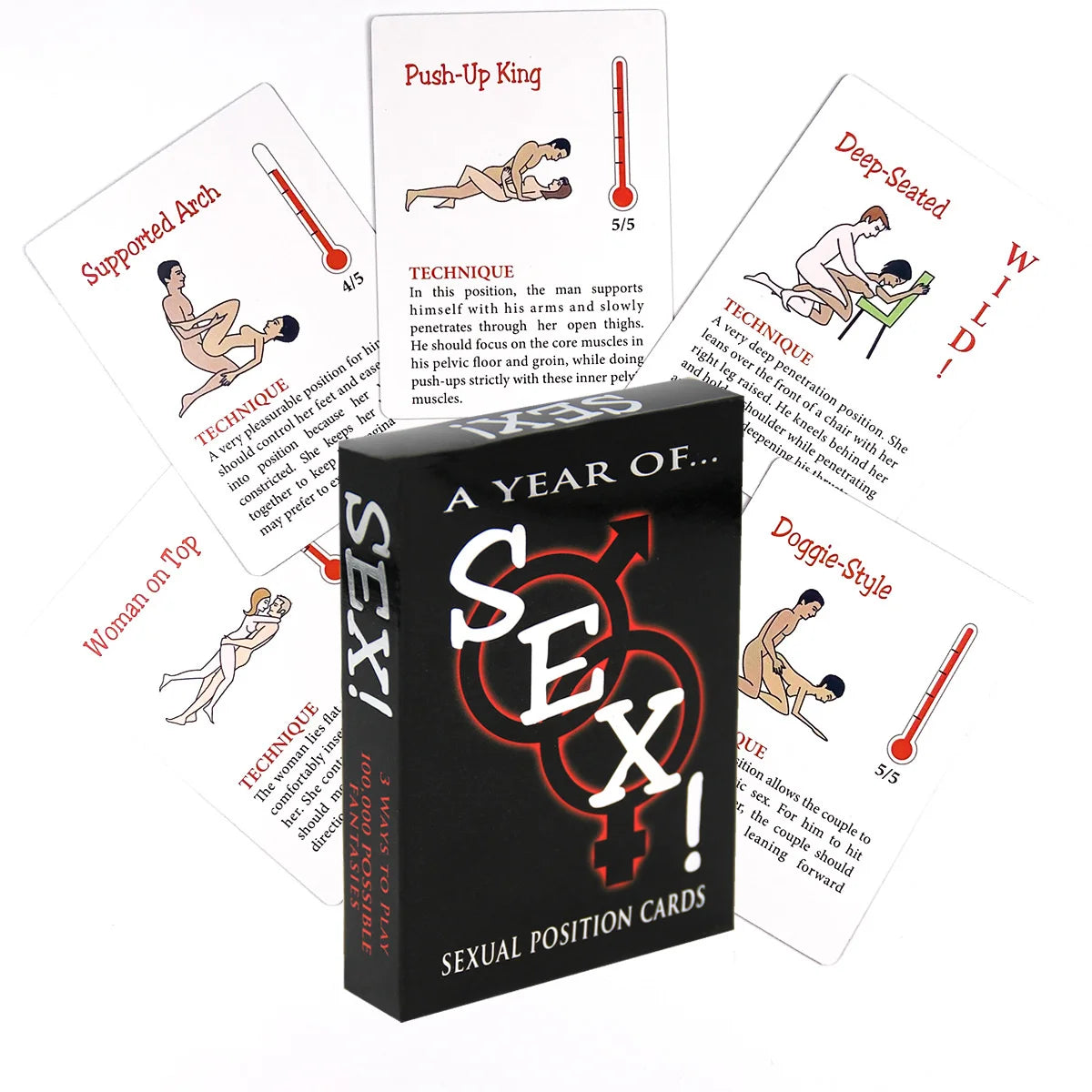 Jeu de cartes de positions sexuelles en anglais, jeux de rôle pour adultes, commandes de chambre, une année de jouets sexuels pour couples de 18 ans et plus, produits érotiques