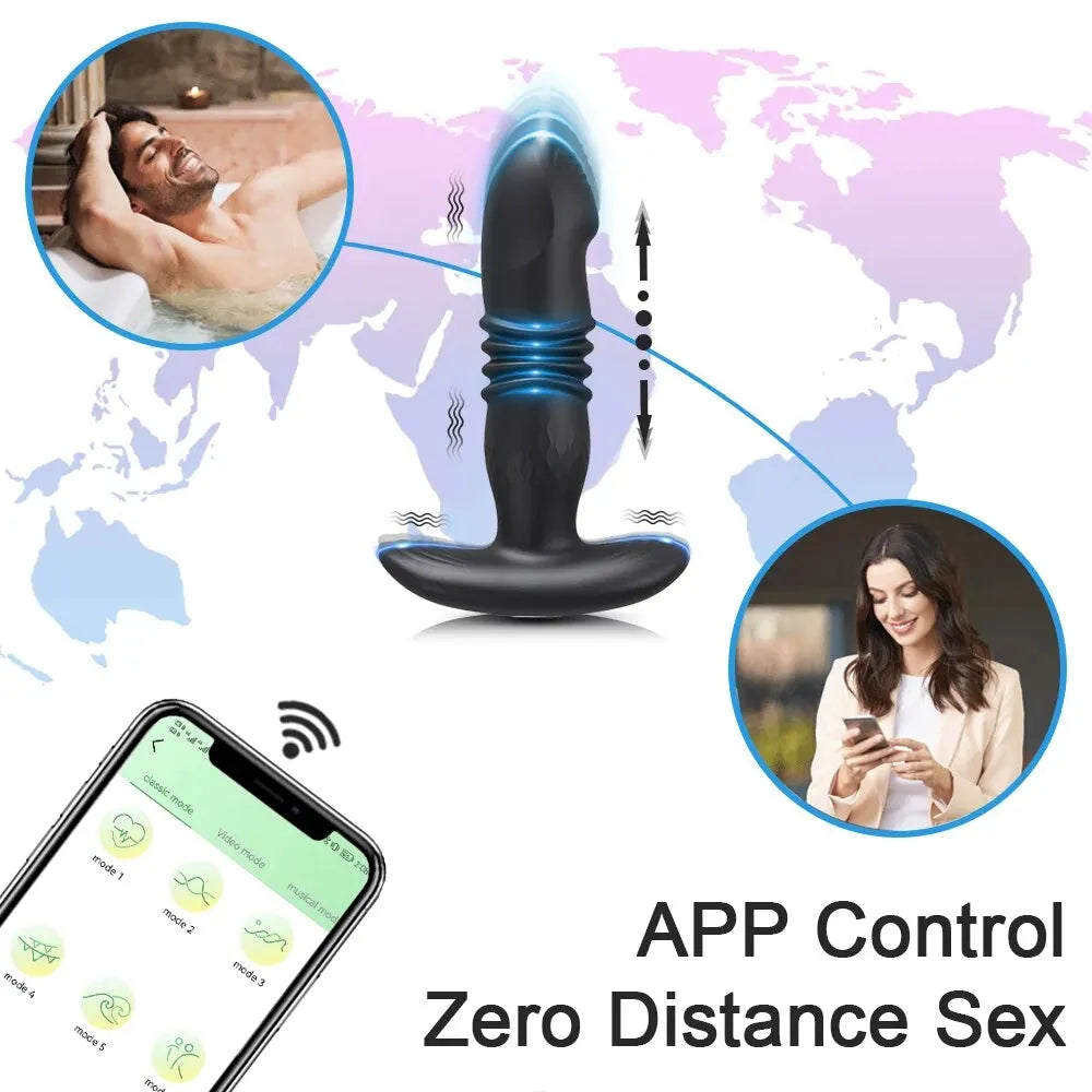 Plug anal télescopique vibrant, application, vibromasseur sans fil, télécommande, jouets sexuels pour femmes, gode anal, masseur de prostate, plug anal