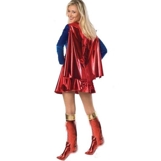 Lingerie sexy - Costume de super-héros sexy pour adulte, déguisement de Wonder Girl avec couvre-chaussures, pour Halloween, carnaval, fête