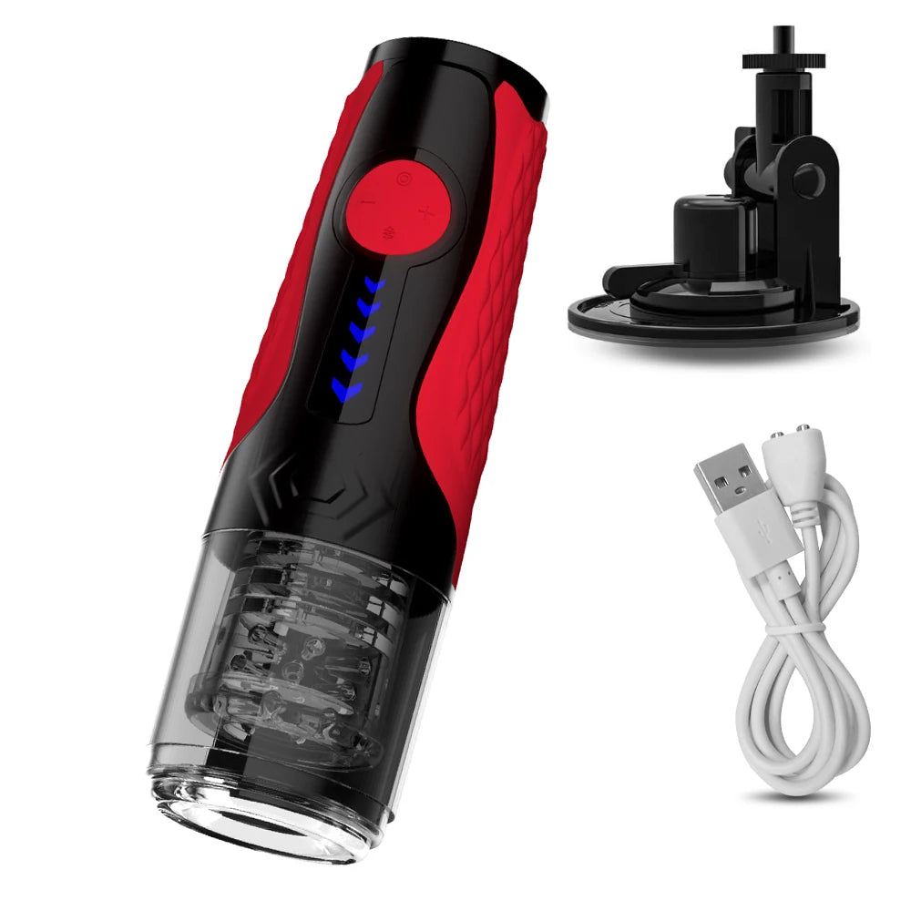 Masturbateur Masculin Automatique – Rotation & Poussée – 10 Modes – Vagin Réaliste – Sextoy Électrique pour Homme