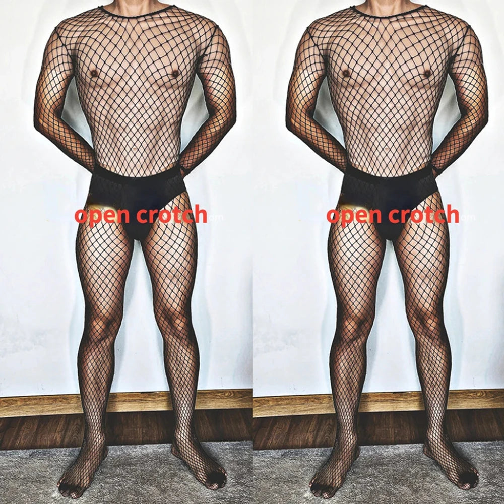 odystocking Érotique Homme – Collant Sexy avec Fesses Ouvertes