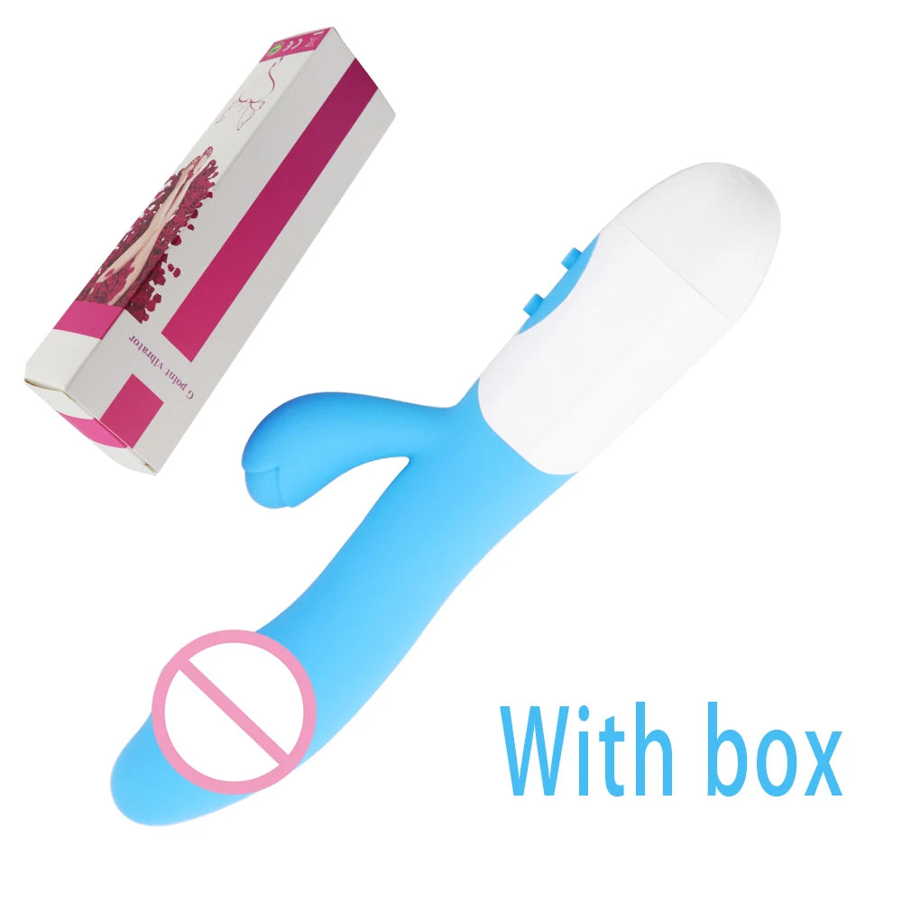 Vibromasseur lapin en silicone pour point G, double vibration, 10 vitesses, masseur vaginal et clitoridien, jouets sexuels pour femmes