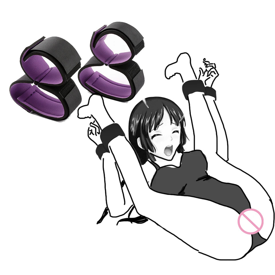 DBSM - pour femmes, menottes, ensemble de bondage BDSM, contraintes, sangles, fournitures de lit, jeux pour adultes, poignets et ceintures