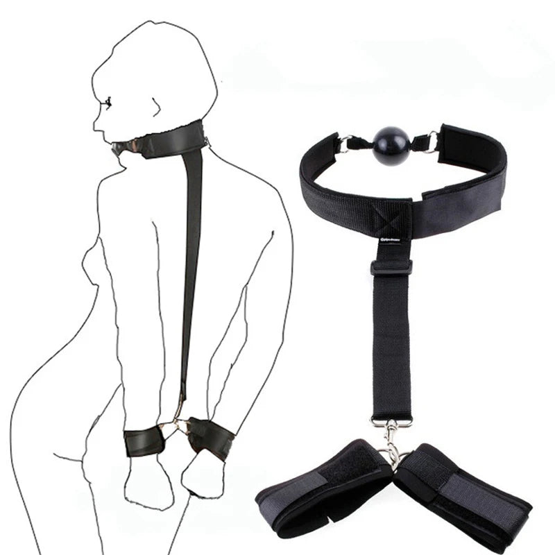 DBSM - Équipement de bondage BDSM, menottes réglables, menottes de cheville, retenue de jambe ouverte, jouets sexuels fétichistes pour femmes, couples, jeux pour adultes, sans vibrateur