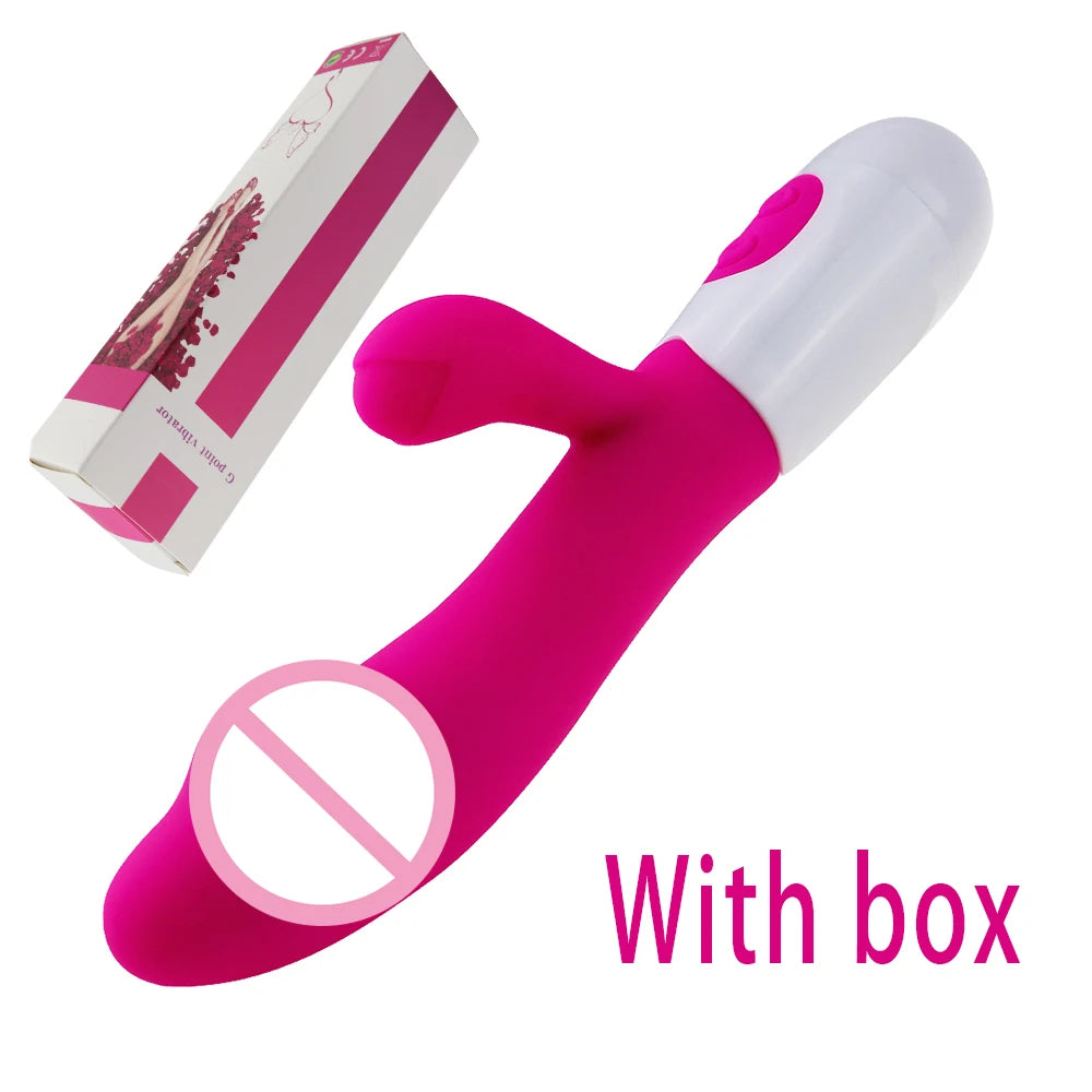 Vibromasseur lapin en silicone pour point G, double vibration, 10 vitesses, masseur vaginal et clitoridien, jouets sexuels pour femmes