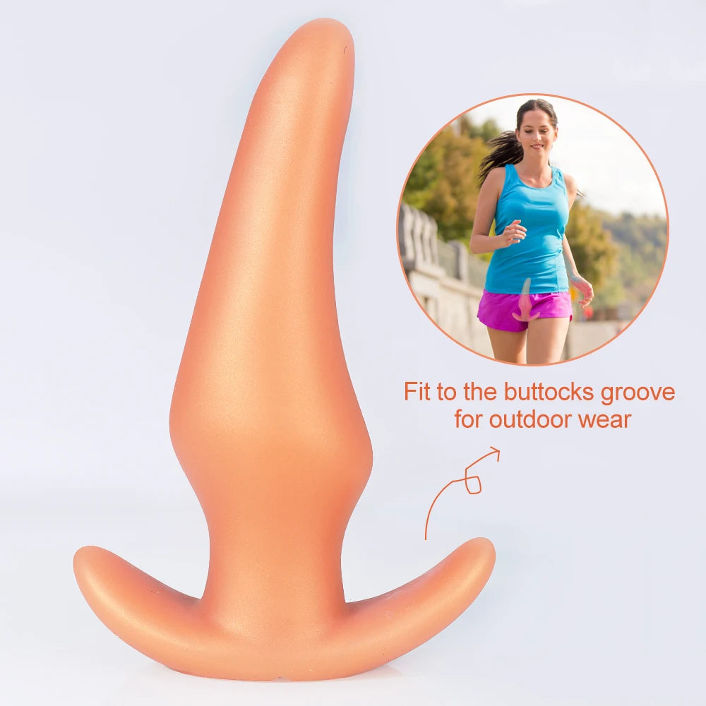 Plug anal souple anti-chute portable, massage de la prostate, silicone liquide, énorme plug anal, entraînement anal, confortable à porter