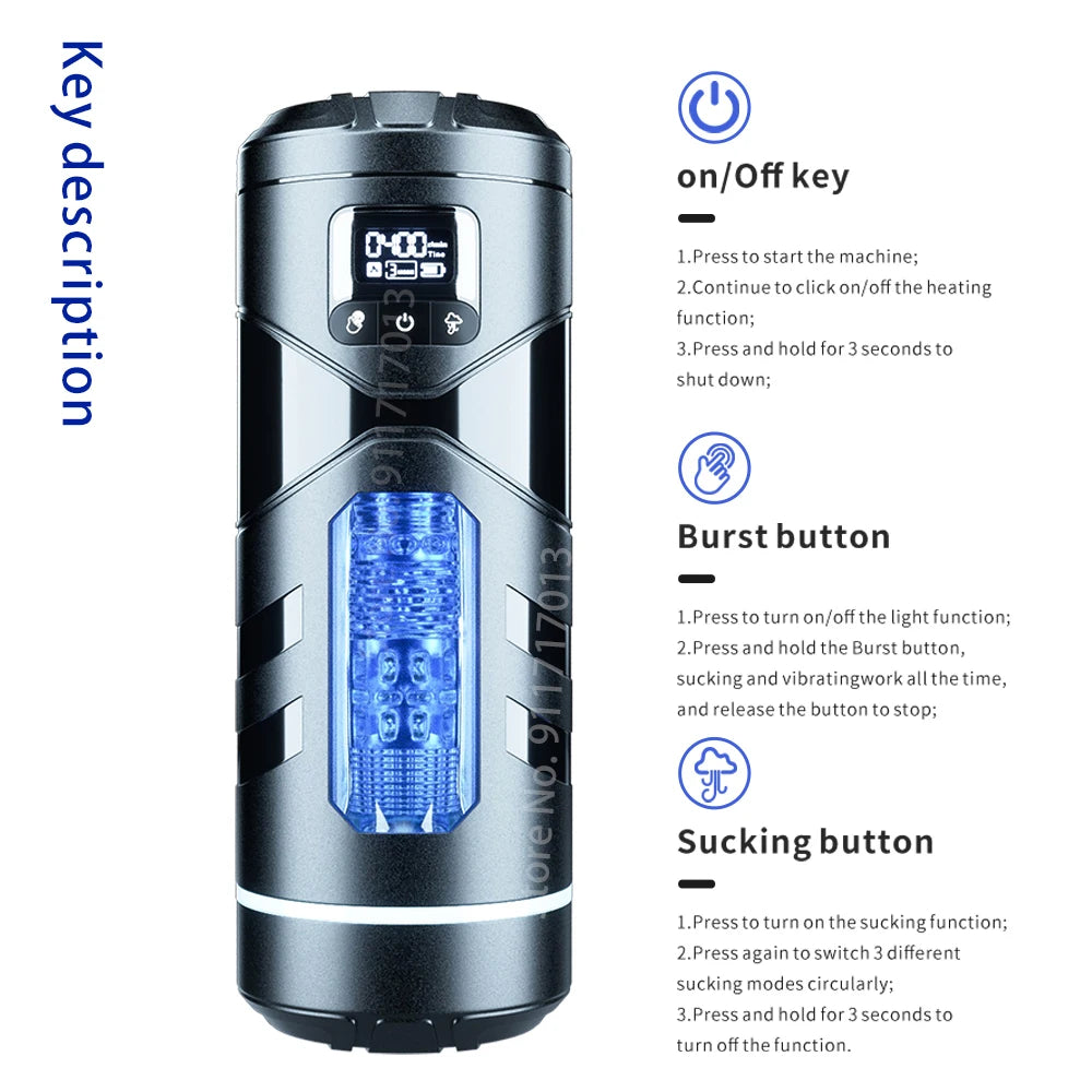 Masturbateur masculin chauffant et automatique, vibration, machine à sucer, tasse de masturbation, jouets sexuels pour adultes, fournitures de masturbation pour hommes