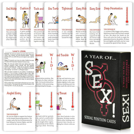 Les positions sexuelles les plus torrides - Carte des positions sexuelles pour adultes - Illustrée avec des images. Jeux amusants pour les soirées en amoureux et pour améliorer les relations.