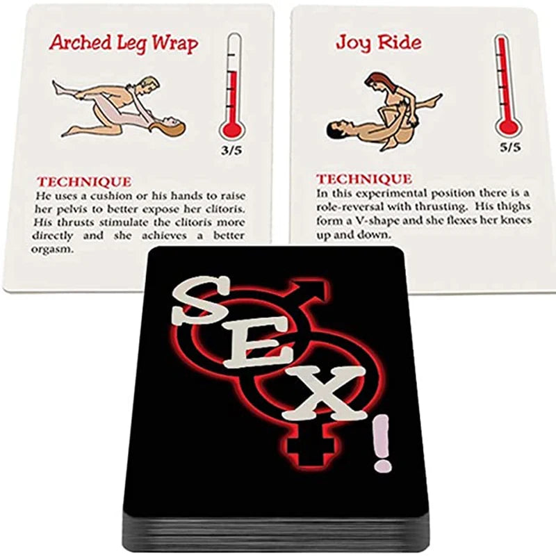 Cartes de sexe avec poses variées, une année de sexe pour adultes, jeux de cartes sexy, commandes de chambre, atmosphère de flirt, divertissement de couple