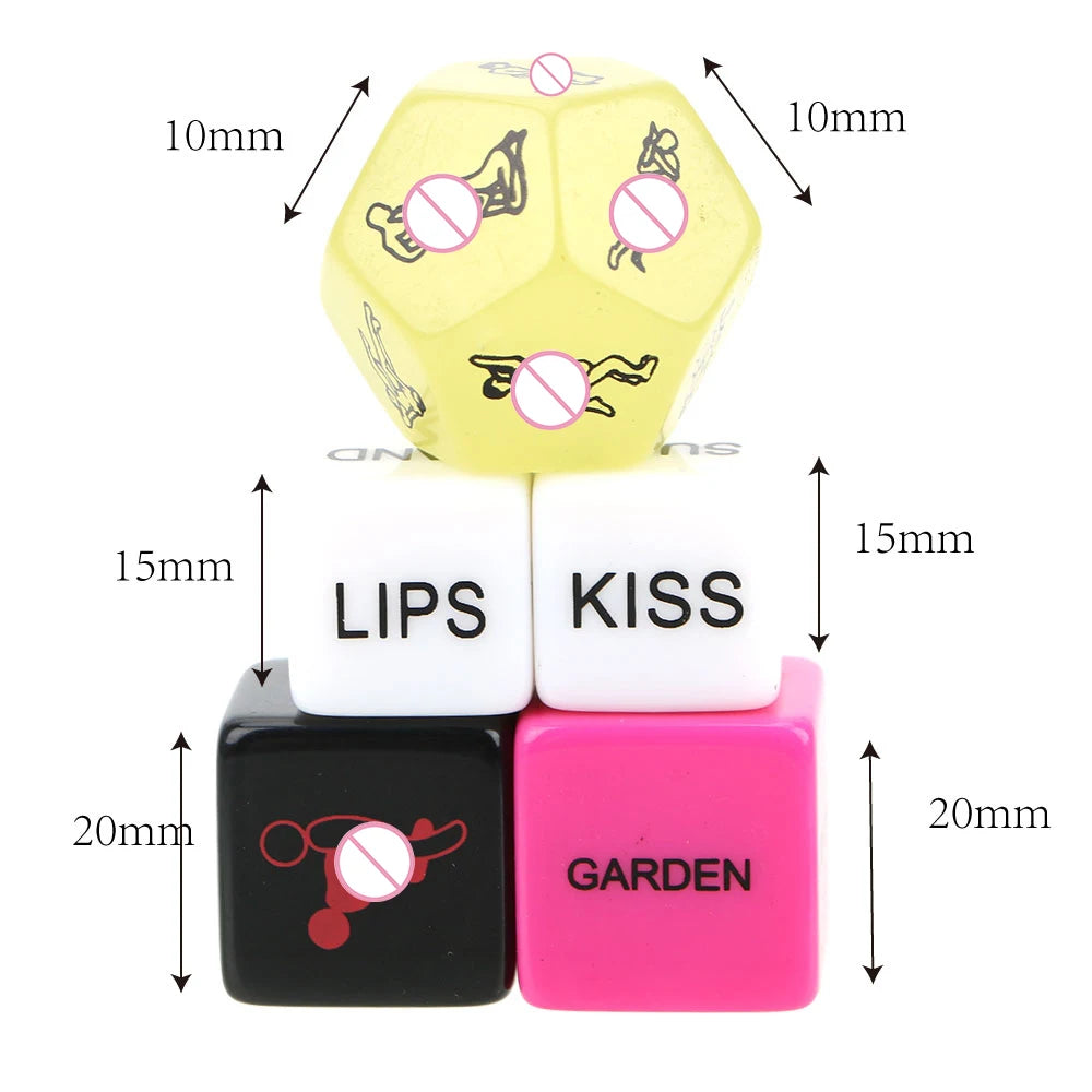 Jeu de hasard Amusement Adulte Érotique Amour Sexe Dés Posture Jeux pour adultes Jouets sexuels pour couple Jouets érotiques 12 côtés 5 pièces
