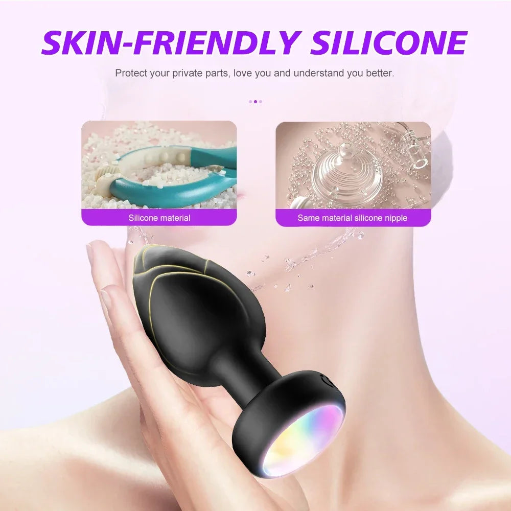 Plug anal LED, vibromasseur anal sans fil, télécommande, masseur de prostate, masturbateur vaginal féminin, jouets sexuels pour adultes, femmes et hommes