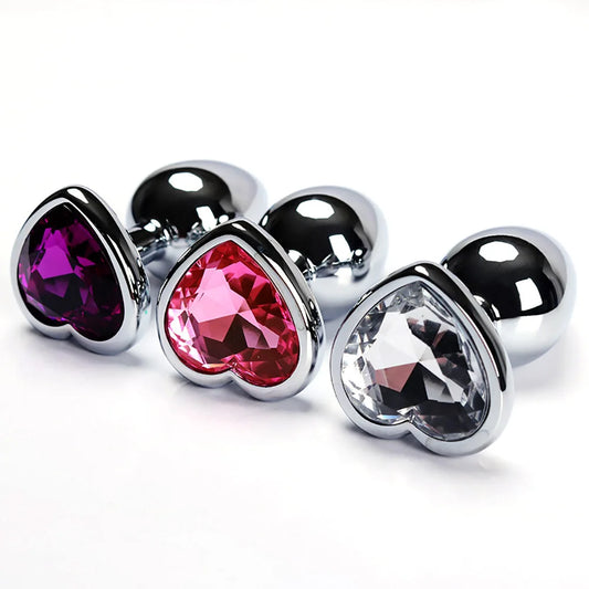 Plug anal en métal lisse miniature en forme de cœur – jouet sexuel pour débutants, stimulateur de masturbation, masseur sexuel pour homme et femme, jouet pour adulte.