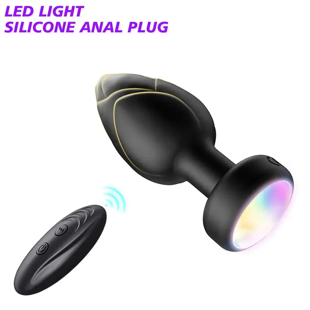 Plug anal LED, vibromasseur anal sans fil, télécommande, masseur de prostate, masturbateur vaginal féminin, jouets sexuels pour adultes, femmes et hommes