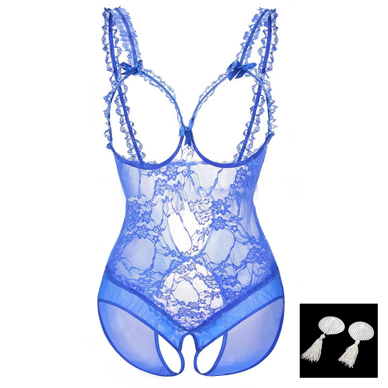 Lingerie sexy - lingerie pour femmes, soutien-gorge ouvert, entrejambe sans body, sous-vêtements sexuels, robe babydoll, dentelle chaude, costume de lingerie sexy