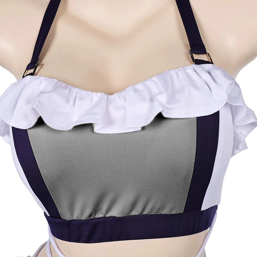 Lingerie sexy - Maillot de bain de Final Fantasy 7 Tifa Lockhart Aerith pour femmes adultes, ensemble de bikinis pour filles, costume de carnaval d'Halloween