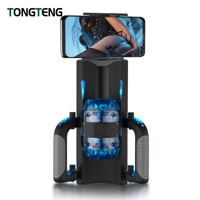 THRUSTING-PRO Masturbateur masculin à poussée haute vitesse, machine automatique télescopique pour vagin, tasse de masturbation, jouet sexuel pour hommes