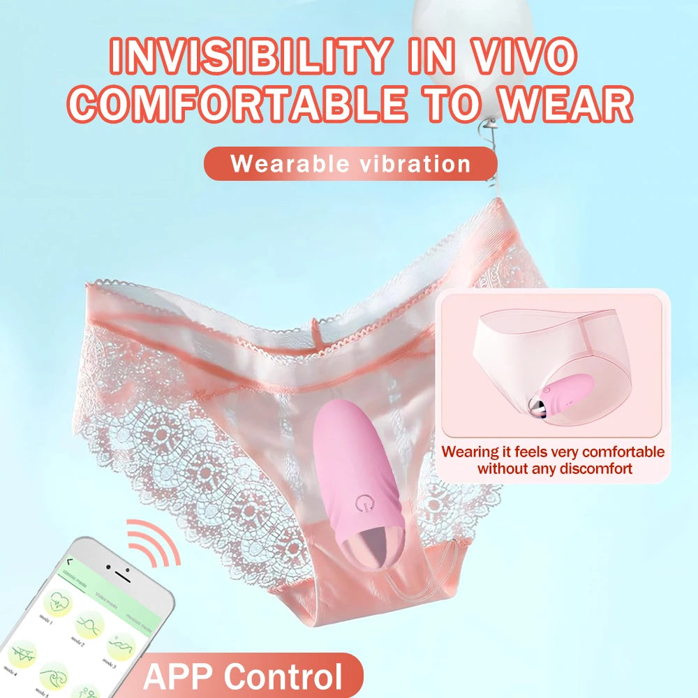 Vibromasseur gode sans fil avec application, stimulateur vaginal, point G, anal, œuf vibrant, culotte féminine, jouets sexuels portables pour femmes adultes