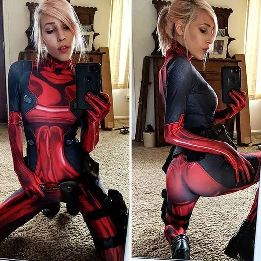Lingerie sexy - Costume de cosplay Deadpool pour Halloween, combinaison zentai pour adultes et filles