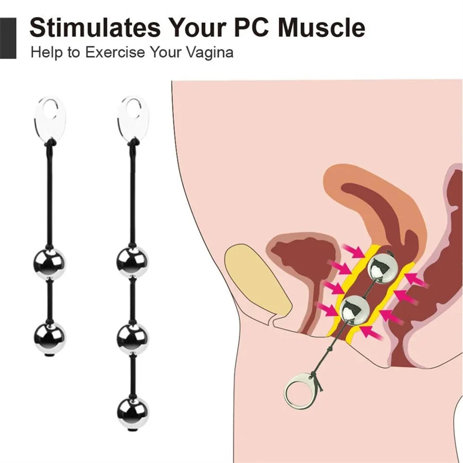 Boules vaginales lestées érotiques, exercice de Kegel chinois, boules de Geisha en métal, perles anales, jouets sexuels pour adultes pour femmes, sex-shop